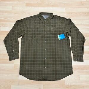 Columbia In-Transit Shirt Men’s 2XT Brown Plaid Long Sleeve Advance Repellency